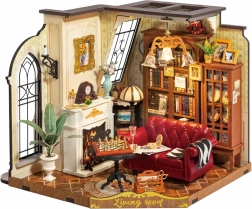RoboTime Rompecabezas de madera 3D Miniatura de casa Sala de estar de Kateřina