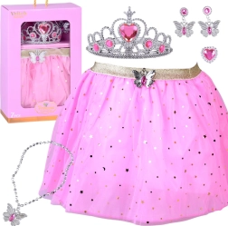 Disfraz de pequeña princesa hada mariposa – falda tutú rosa y joyas