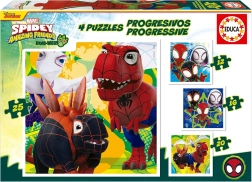 Educa Puzzle Spidey y sus increíbles amigos: Dino-web 4 en 1
