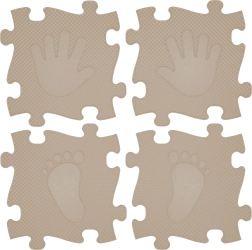 Alfombra ortopédica tipo puzzle para niños - Manos y pies 16 uds - Beige