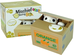 Hucha interactiva con gato – caja naranja