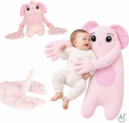 Almohada relajante rosa para bebés con función de palmaditas
