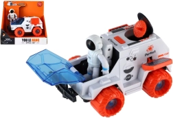 Coche espacial con volante de inercia y astronauta, vehículo de plástico 9 × 13 cm