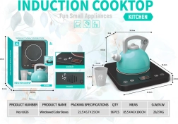 Placa de inducción infantil interactiva con tetera y taza