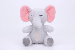 Elefante de peluche que respira con efectos luminosos y de sonido, 30 cm
