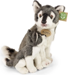 Rappa lobo de peluche con cría eco-friendly 27 cm