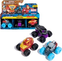 Set de monster trucks Mini Jams MARVEL Thor, Black Panther e Iron Man 1:87