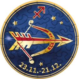 Curiosi puzzle redondo mini del zodiaco Sagitario de 33 piezas