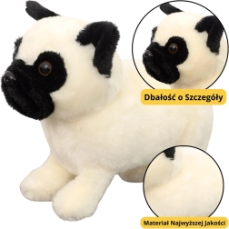 Pug de peluche blanco 19 cm