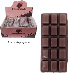 Gadget antiestrés apretable con forma de tableta de chocolate negro