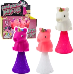 Unicornio saltarín con resorte de 10 cm – mezcla de colores
