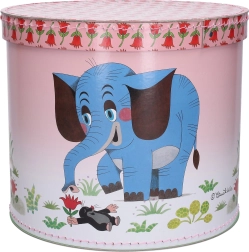 Caja de almacenamiento redonda Krtek y Elefante