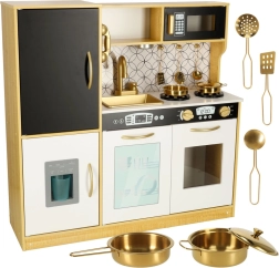 Cocina infantil de madera con nevera y pizarra LULILO