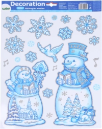 Decoración de ventana Muñecos de Nieve 41 × 29 cm – Navidad