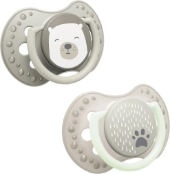 Chupetes dinámicos de silicona LOVI Buddy Bear, 0–2 meses, 2 uds
