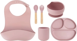 Juego de comida de silicona para niños MoMi Ami – rosa