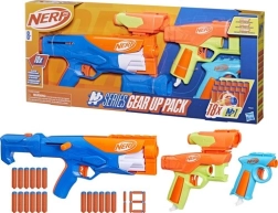 Nerf N Series Gear Up Pack – set de blásters (rifle y 2 pistolas) con 18 dardos
