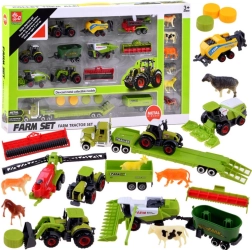 Gran set de vehículos agrícolas con tractores y cosechadoras