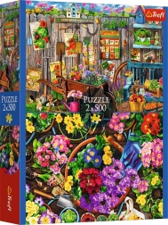Puzzle 2×500 – trabajo en el jardín