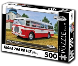 Puzle de coches retro – autobús Škoda 706 RO Lux (1951) 500 piezas