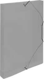 Caja archivadora de plástico A4 con goma, color ahumado