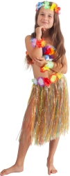 Falda hawaiana infantil 45 cm – multicolor
