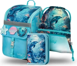 Set escolar Baagl Zippy Delfín: mochila escolar, estuche, bolsa