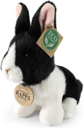 Conejo de peluche sentado Eco-Friendly 16 cm – Blanco y negro