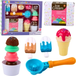 Set de helados para niños con cuchara para servir, vasito y conos – 14 piezas