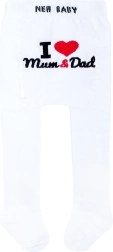 Pantis de algodón New Baby blancos I Love Mum and Dad (0–3 m)