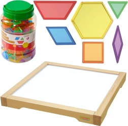 Masterkidz Panel LED caja sensorial Montessori Mosaico 140 piezas