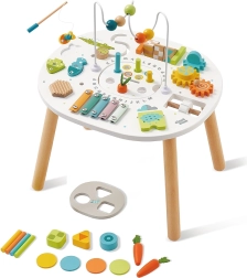 Mesa motriz multifuncional de madera para niños pequeños, 26 piezas