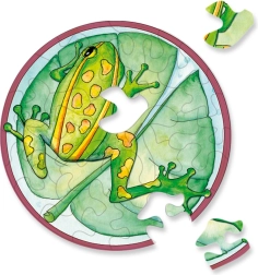 Puzzle redondo CURIOSI Picoli – rana, 33 piezas