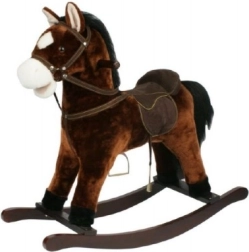 Caballo balancín de peluche para niños – Marrón