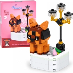 Kit de construcción de un bullmastiff sobre una base, 199 piezas