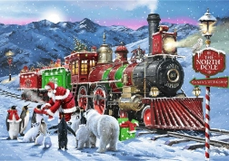 Trefl Puzzle Premium Plus Tea Time: Tren navideño 1000 piezas