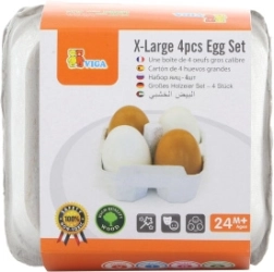 Huevos de madera para cocinita – set de 4 uds