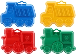 Moldes de plástico para arena, bizcochitos 13 cm, 4 colores