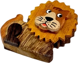 Imán de madera de león – decoración para la nevera hecha a mano
