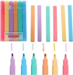 Set de rotuladores fluorescentes de colores para escuela y oficina – 6 uds