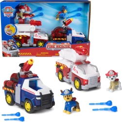 Paw Patrol bomberos – figuras de Chase y Marshall con vehículos y proyectiles de agua