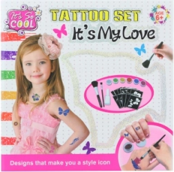 Set infantil de tatuajes con purpurina It's My Love