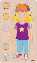 Puzzle de madera Goki: cuerpo humano (niña)