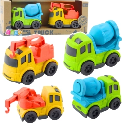 Set de construcción de vehiculos de bio plástico – hormigonera y camión de remolque con gancho