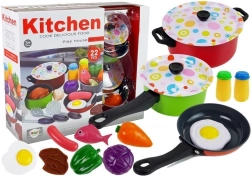 Juego de cocina infantil con vajilla, 22 piezas