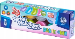 ASTRA pinturas témpera pastel 12×20 ml (2 tonos metálicos)