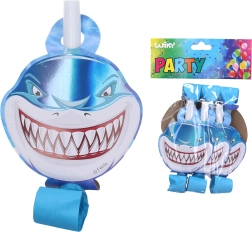 Pitos de fiesta con tiburón, 6 uds