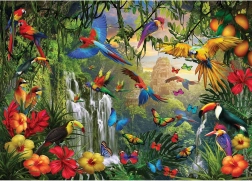 Puzzle Eurographics Paraíso tropical de aves XL 500 piezas