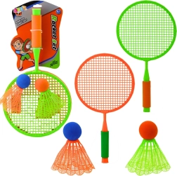 Set de bádminton para niños: 2 raquetas y 2 pelotas grandes