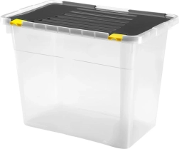 Caja de almacenamiento de plástico con tapa HEIDRUN One 100 l